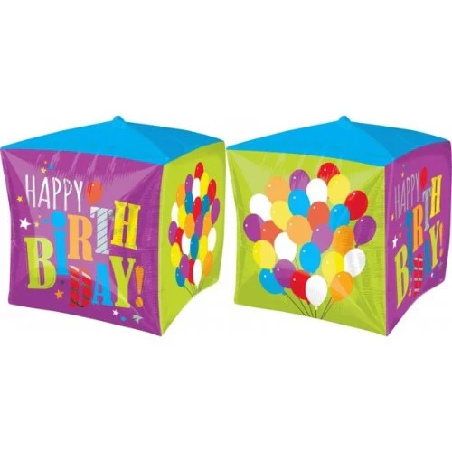 Globos de cumpleaños con forma de cubo