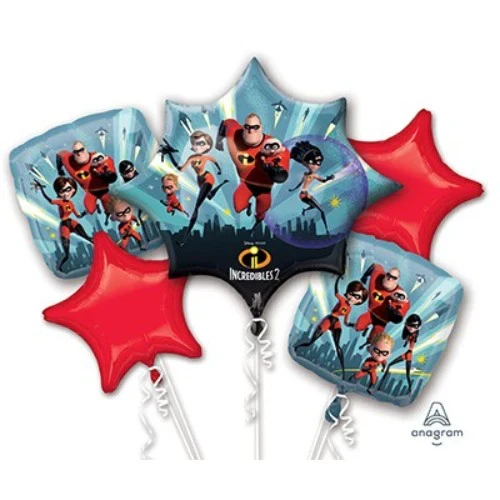 Ramo de Los Increíbles 2 (1 Super Shape y 4 de 45 cm) - Paquete de 5