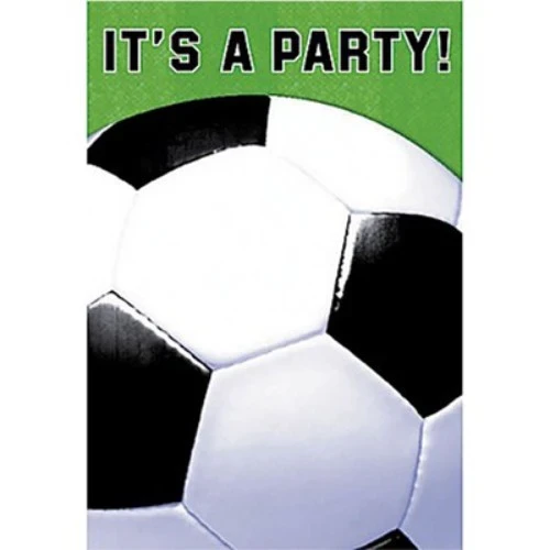 Invitaciones para fanáticos del fútbol: ¡Es una fiesta! - Paquete de 8