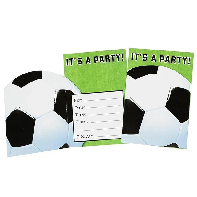 Invitaciones para fanáticos del fútbol: ¡Es una fiesta! - Paquete de 8