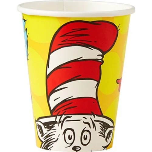 Vasos de papel Dr. Seuss de 266 ml (paquete de 8)