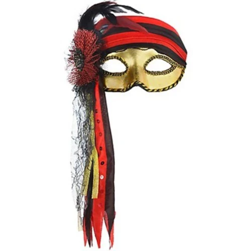 Máscara de plumas pirata de lujo