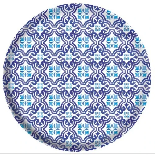 Plato de melamina mediterráneo de 26 cm (paquete de 4)