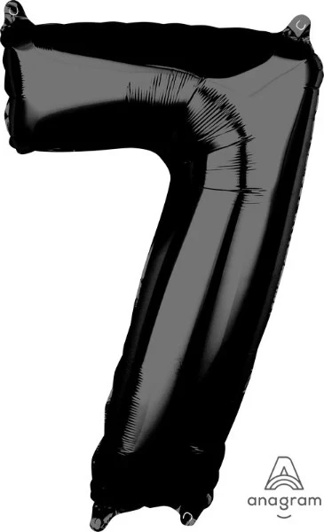 Globo de aluminio - Número 7 (Negro)