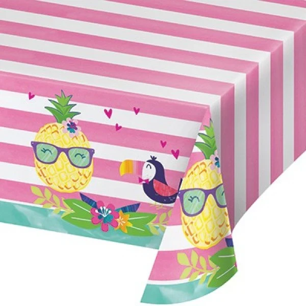 Mantel de plástico con diseño de piña y amigos