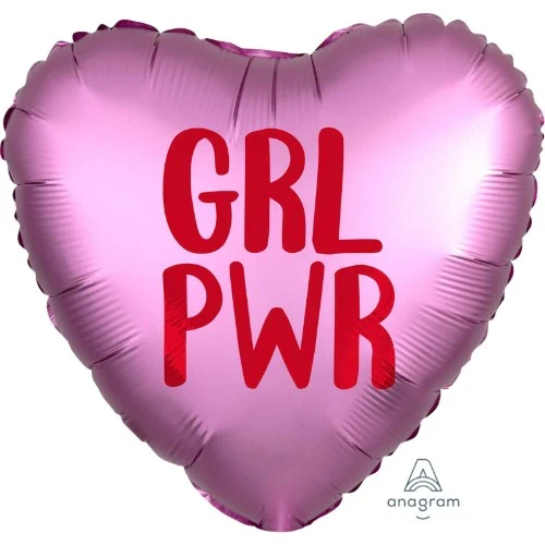 Globo de satén con la frase "Girl Power" (45 cm)
