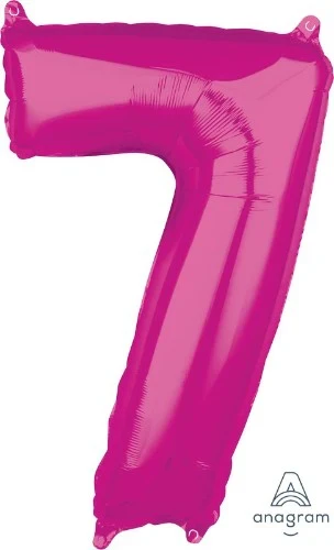 Globo número 7 de tamaño mediano, color rosa