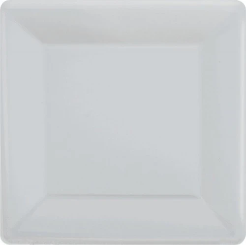 Platos de papel cuadrados plateados - 26 cm (20 unidades) - Paquete de 20
