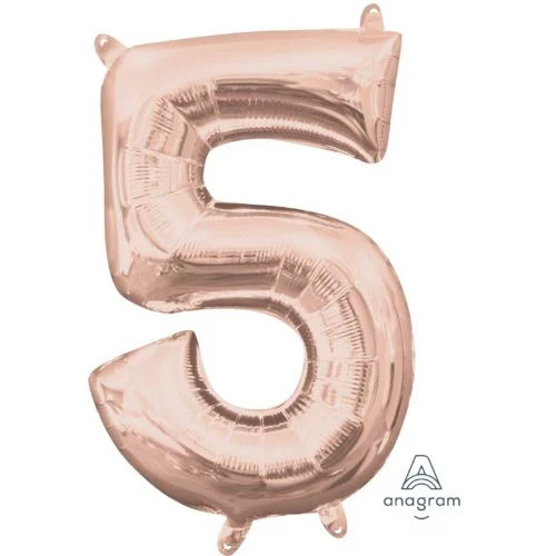 Globo de aluminio - Número 5 Oro rosa - 40 cm