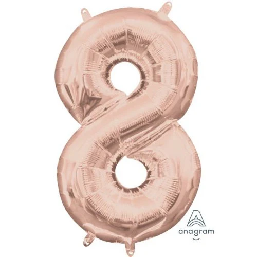 Globo de aluminio - Número 8 Oro rosa - 40 cm