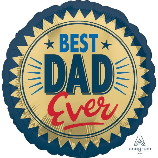 Globo - 45 cm Estándar Mejor Papá del Mundo Sello Dorado