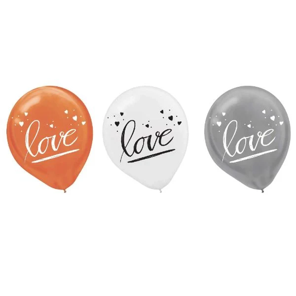 Globos de látex de amor de 30 cm con la imagen de la novia de la marina, colores surtidos (paquete de 15)