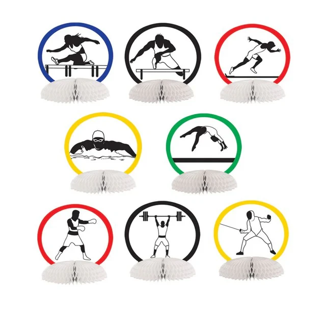 Centros de mesa en forma de panal - Diseños deportivos surtidos (11 cm)