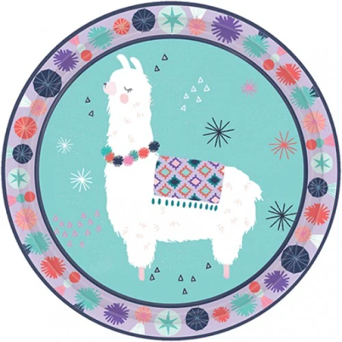 Platos redondos "Llama Fun" de 17,7 cm (paquete de 8)