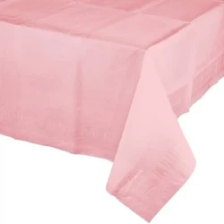 Mantel clásico rosa de papel tisú y parte trasera de plástico