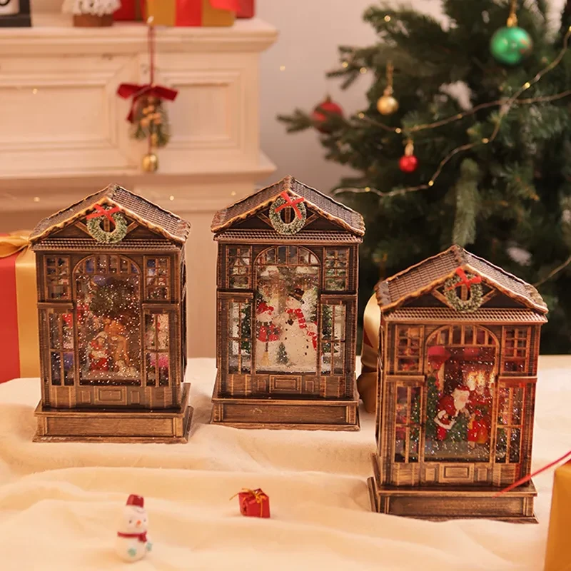 Christmas Music Box Music Box LED Luminous Crystal Lamp Christmas Decoration Night Light Christmas Gift