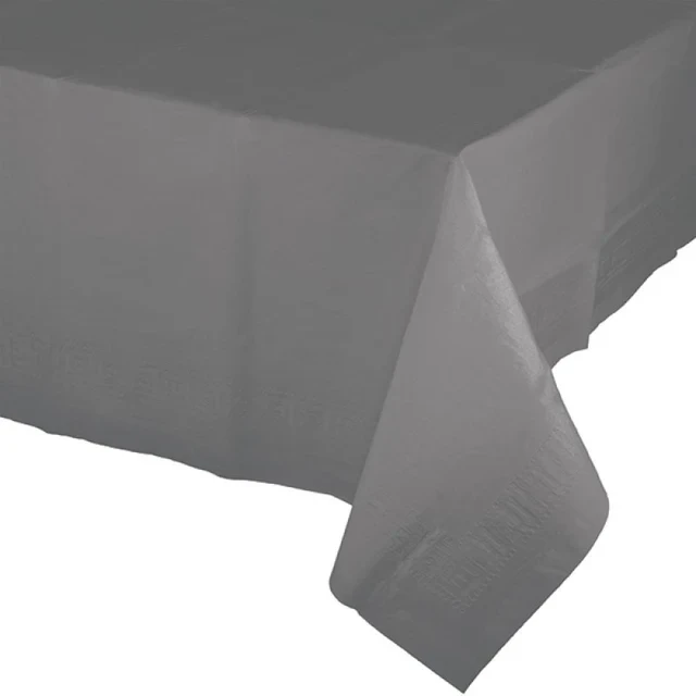 Mantel gris glamuroso con parte trasera de plástico y tejido