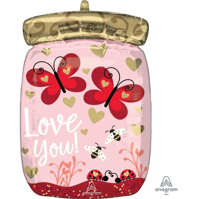 Globo de aluminio - STD Shp XL Love Bugs & Butterfly (43 cm)