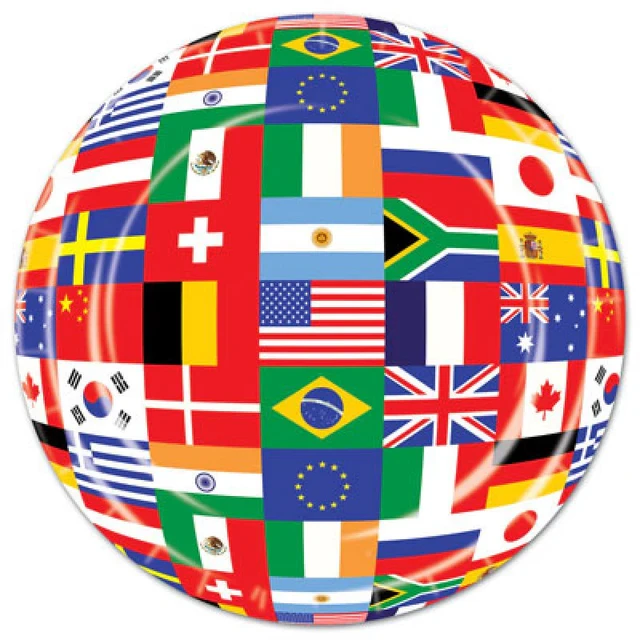 Platos de papel con bandera internacional (23 cm) (juego de 8)