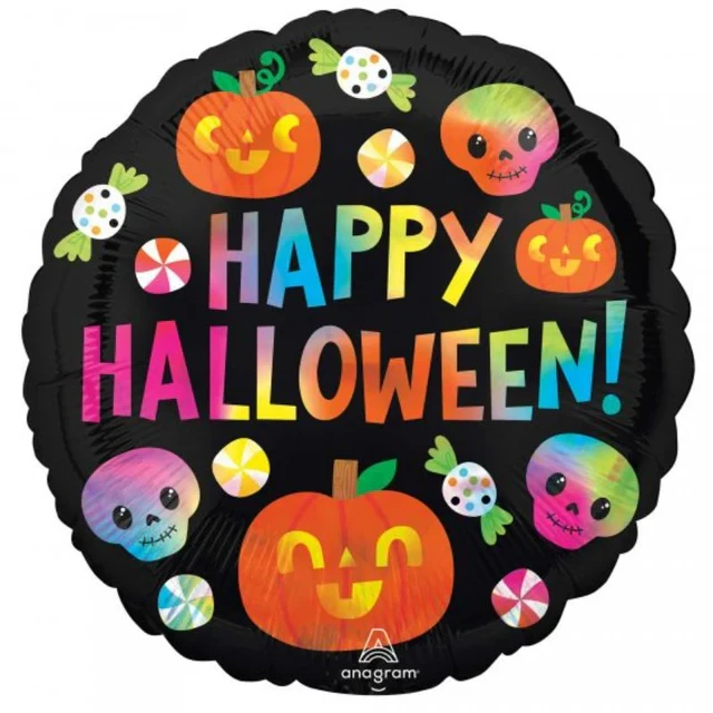 Globo - 45 cm Estándar Holográfico Iridiscente Halloween Cuties