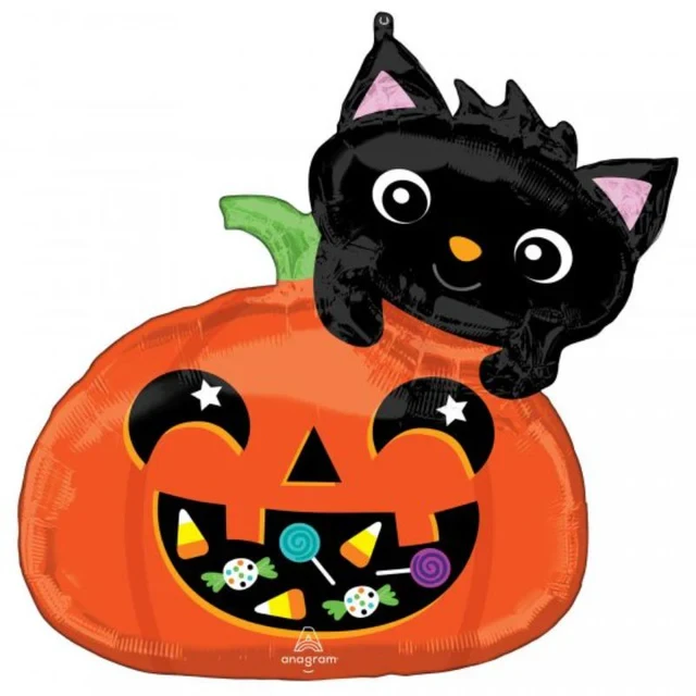Globo - SuperShape XL Gato y Calabaza de Caramelo