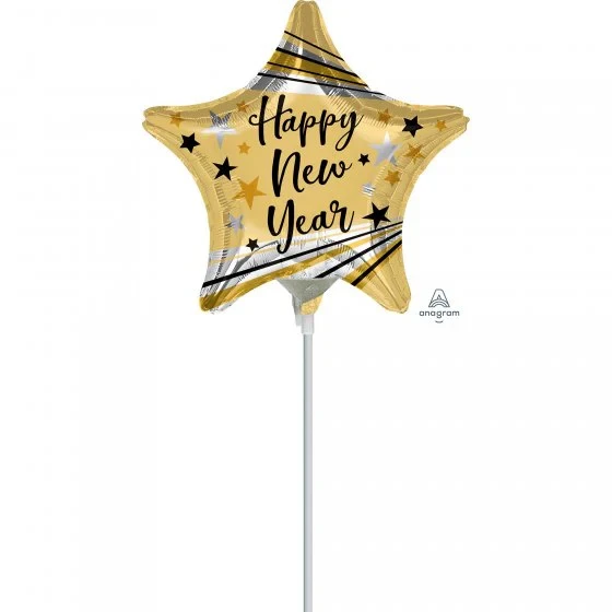 22 cm Feliz Año Nuevo Ráfagas y Estrellas