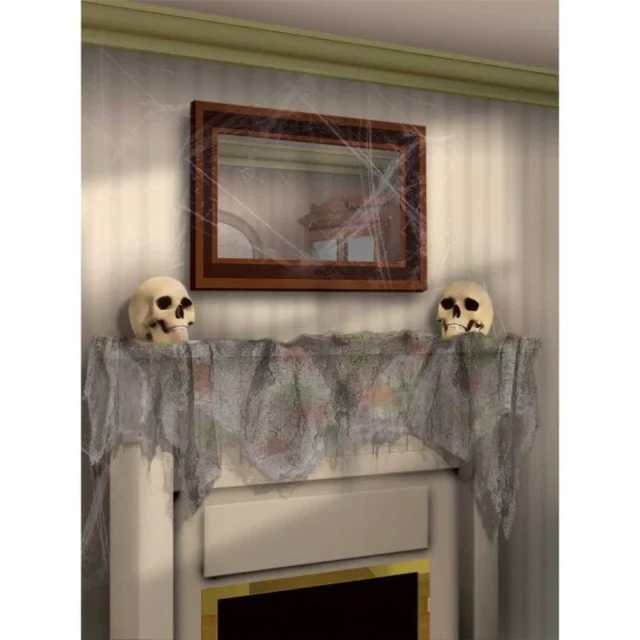 Tela de gasa gris decorativa que brilla con luz negra (paquete de 2)