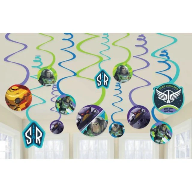 Adornos colgantes con espirales de Buzz Lightyear (juego de 12)