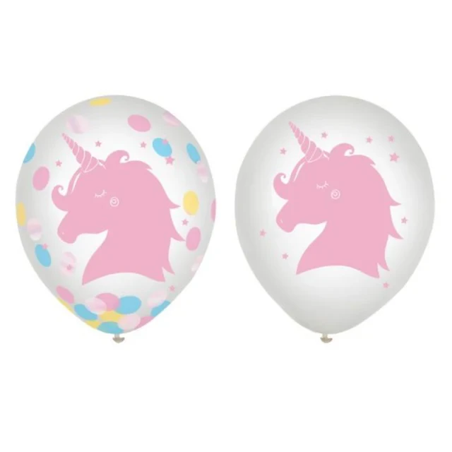 Globos de látex y confeti de 30 cm con diseño de arcoíris mágico (juego de 6)