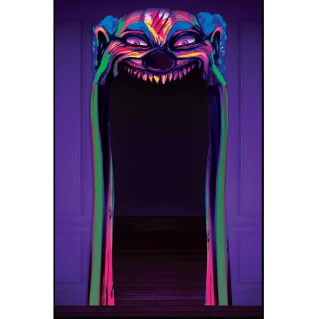 Decoración de entrada de carnaval espeluznante reactiva a la luz negra