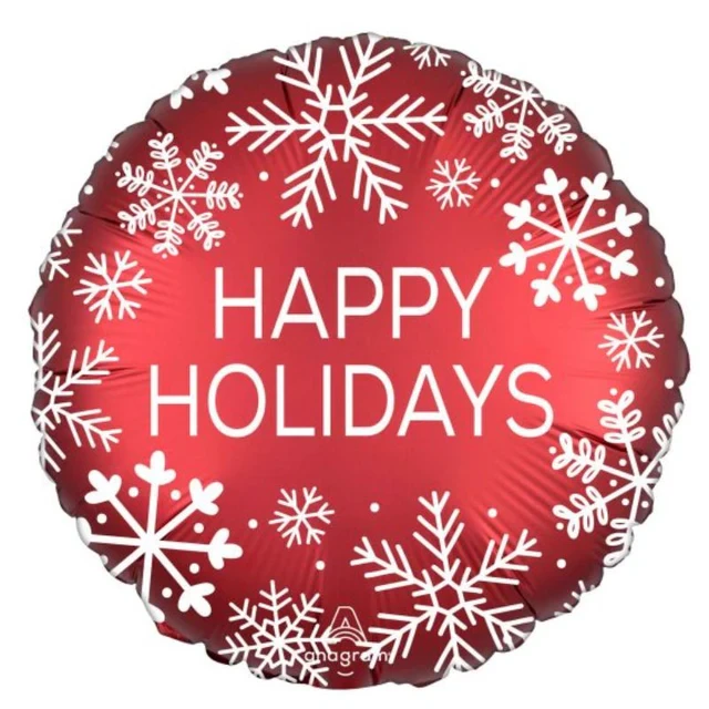 Copo de nieve nórdico Happy Holidays de satén XL estándar de 45 cm