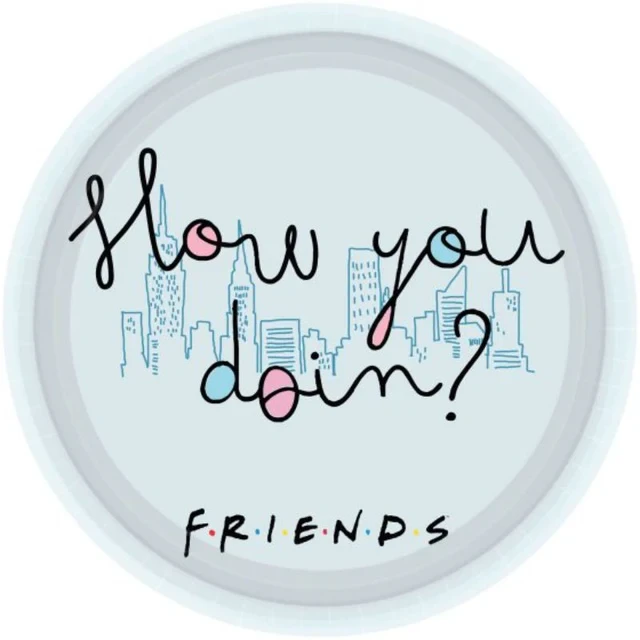 Platos de papel "Friends" de 23 cm (paquete de 8)