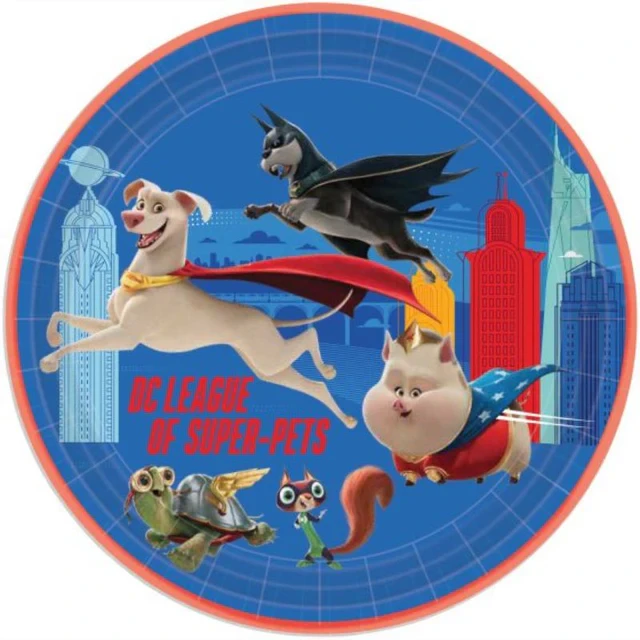 Platos de papel de 23 cm "DC Super Hero Pets" (paquete de 8)