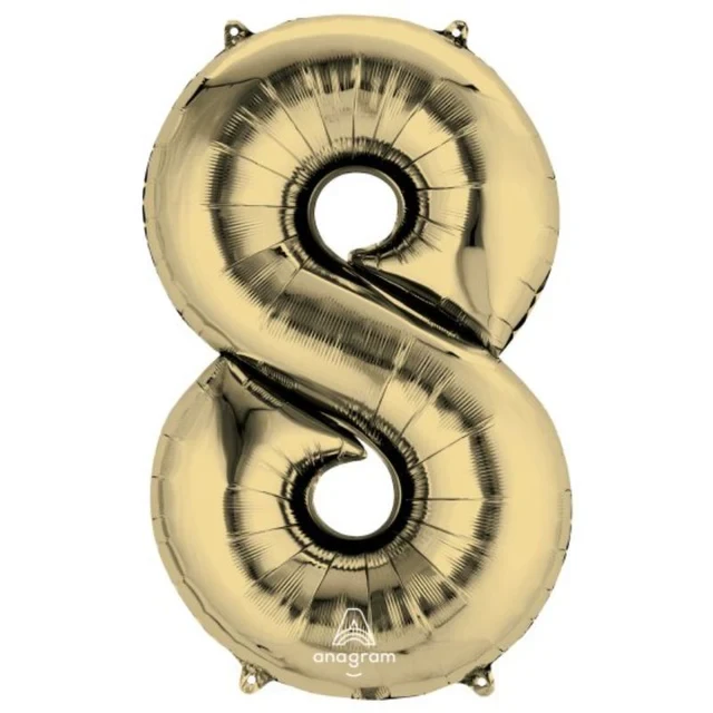 Globo - SuperShape Oro Blanco Número 8.