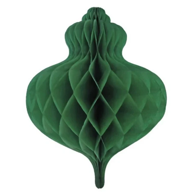 Adorno navideño de nido de abeja verde de 40 cm