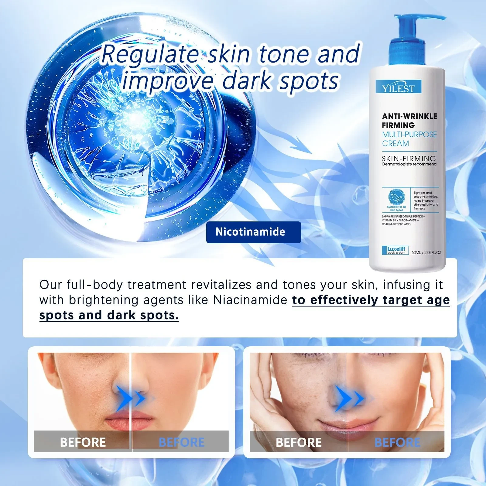 Crema antiarrugas hidratante que atenúa las arrugas