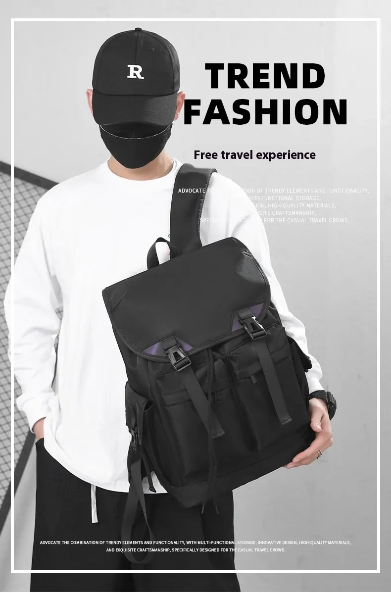 Mochila de viaje de gran capacidad con tapa, mochila informal de moda para exteriores