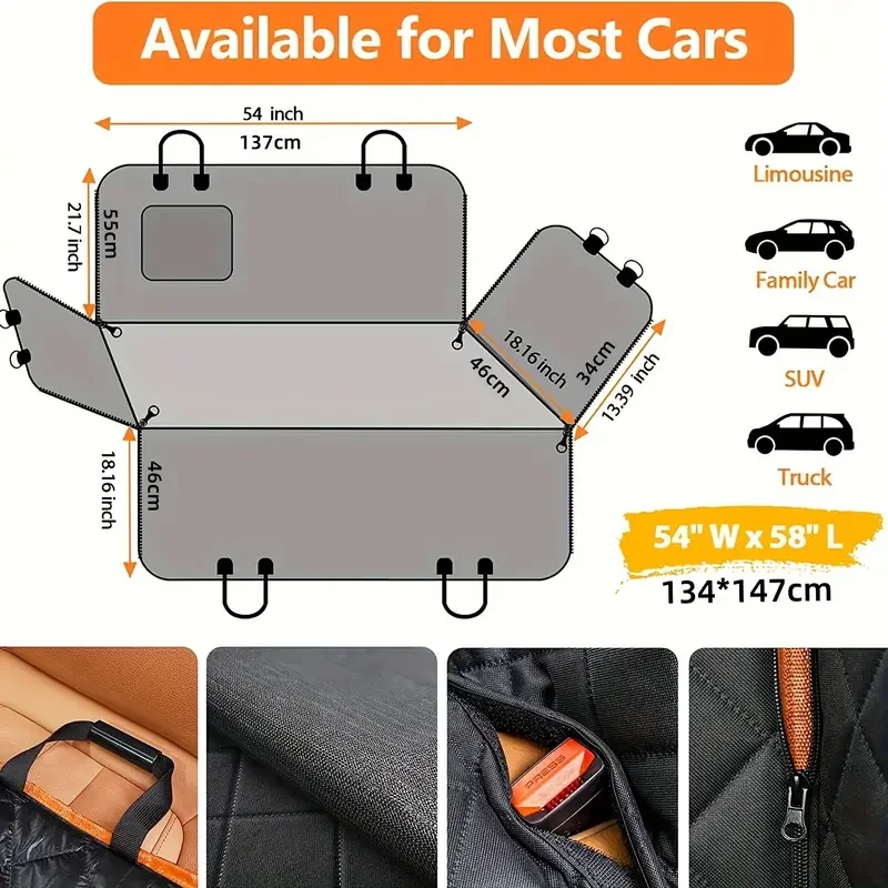Funda de asiento para perro, funda de asiento de coche para mascotas.