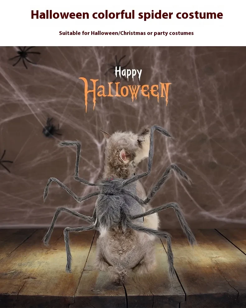 Ropa de Halloween para mascotas, disfraz de araña grande para mascotas