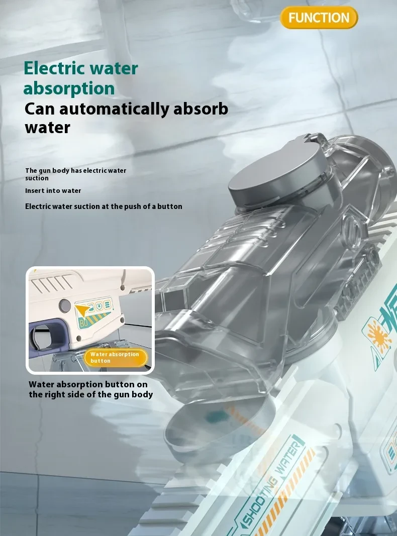 Pistola de agua eléctrica para niños, juguetes de playa y piscina