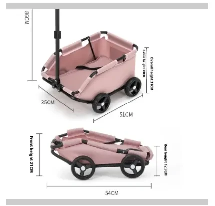 Cochecito para mascotas, carrito para perros y gatos, carrito pequeño para mascotas, carrito de almacenamiento plegable portátil