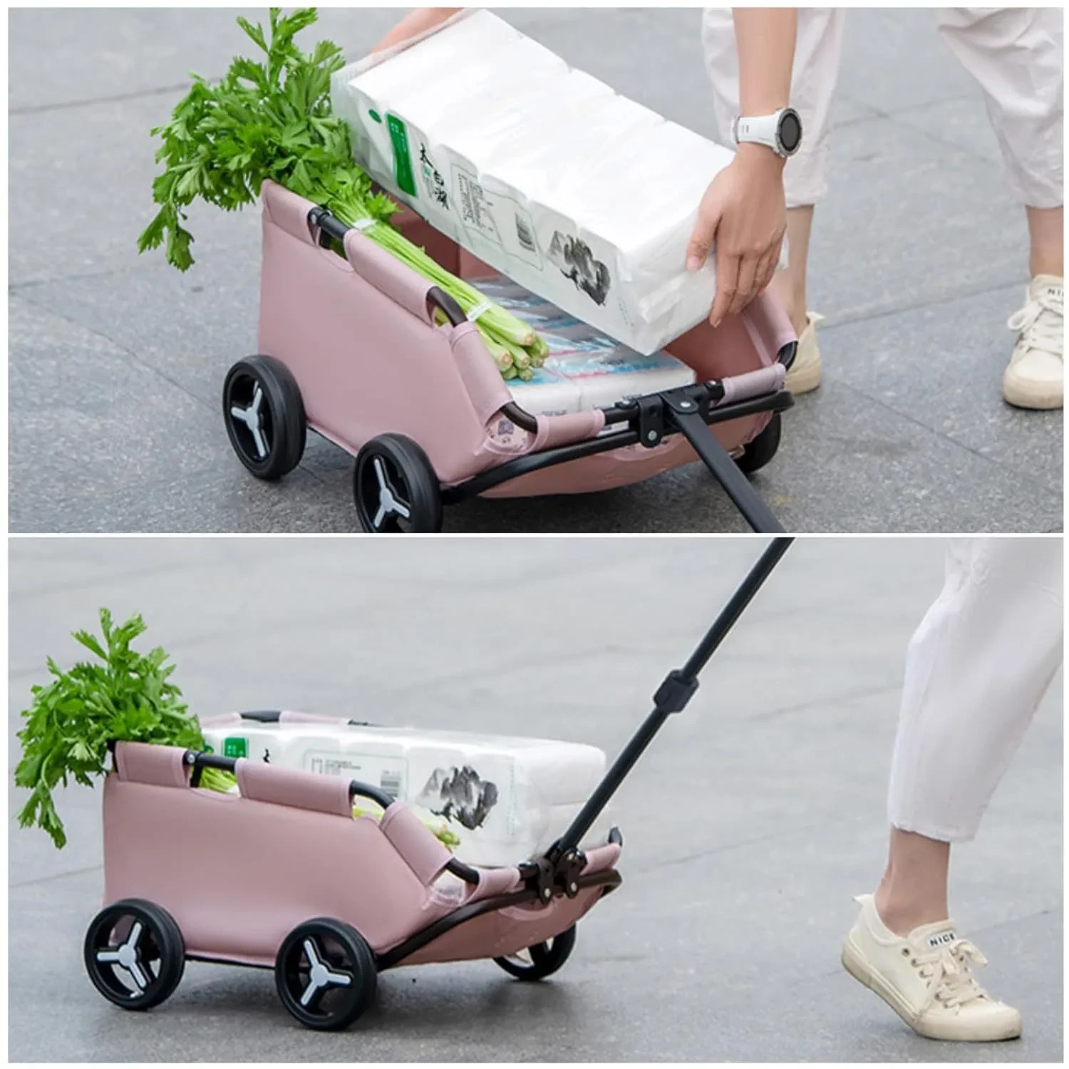 Cochecito para mascotas, carrito para perros y gatos, carrito pequeño para mascotas, carrito de almacenamiento plegable portátil