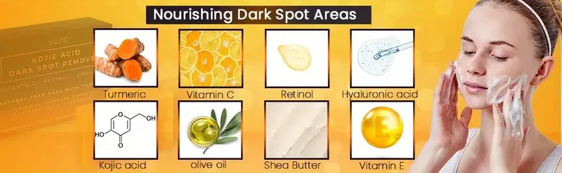 Jabón de ácido ójico con vitamina C, retinol, colágeno,