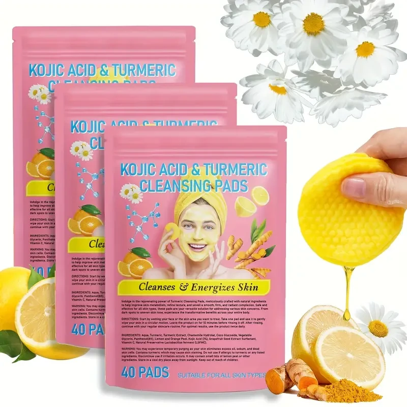 40 discos limpiadores de cúrcuma y vitamina C