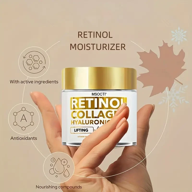 Crema facial con retinol, colágeno y ácido hialurónico de 50 ml.
