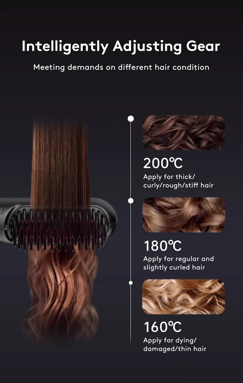 Peine inalámbrico para cabello liso 2 en 1