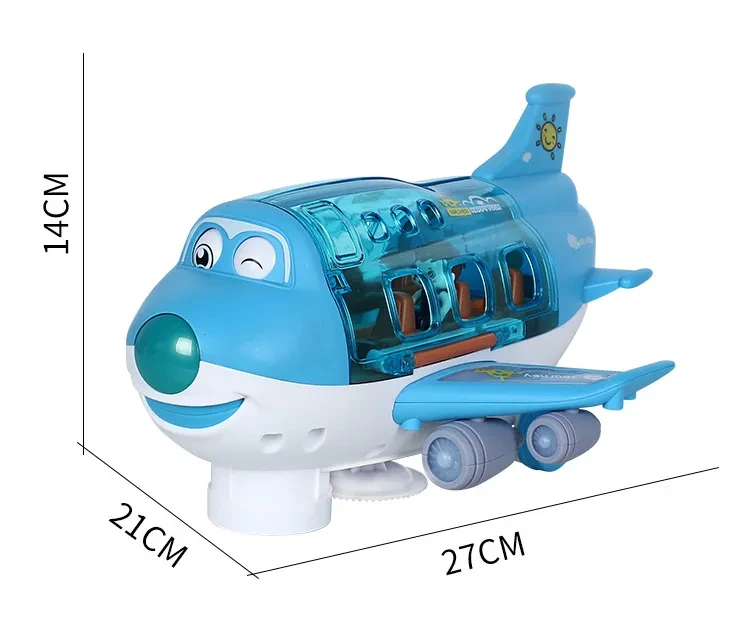 Avión eléctrico giratorio de 360 grados, juguete para niños, con luces LED intermitentes y sonido.
