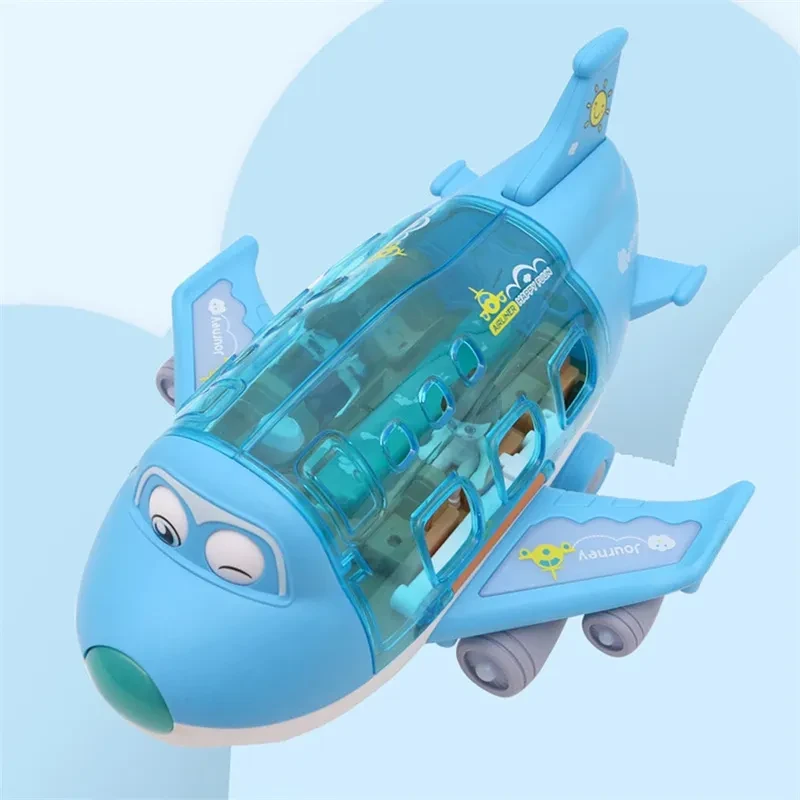 Avión eléctrico giratorio de 360 grados, juguete para niños, con luces LED intermitentes y sonido.