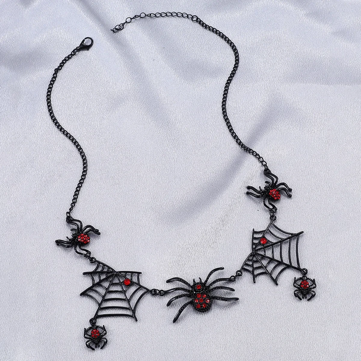 Collar de araña y telaraña de Halloween, collar de clavícula con personalidad, accesorios de joyería de moda