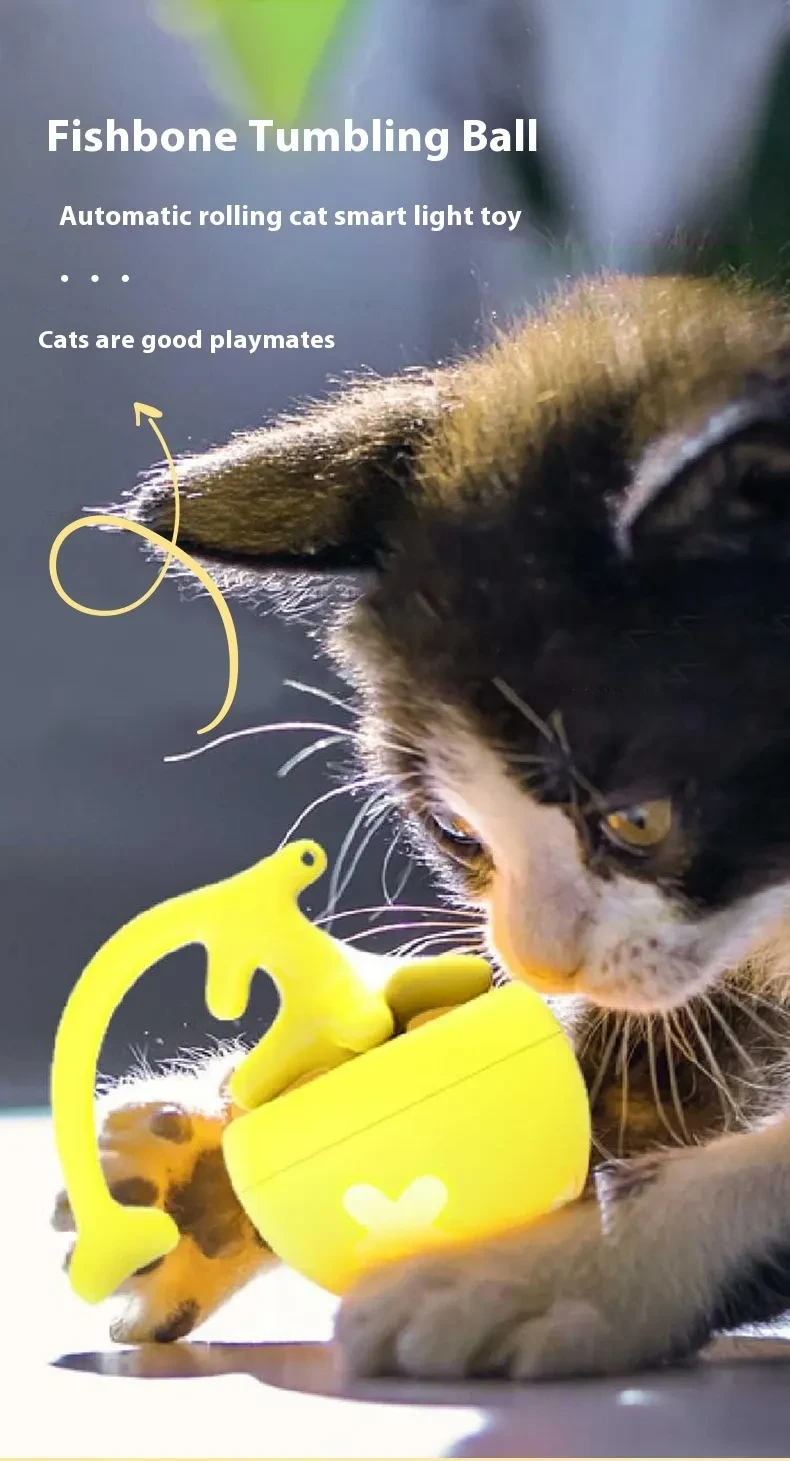 Juguete interactivo inteligente para gatos, pelota rodante, recargable por USB, pelota móvil, juguete inteligente para mascotas, productos para mascotas con juego automático.